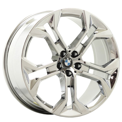 21" BMW X5 X6 Bright Chrome wheels rims Factory OEM set 86465 86467 EXCHANGE