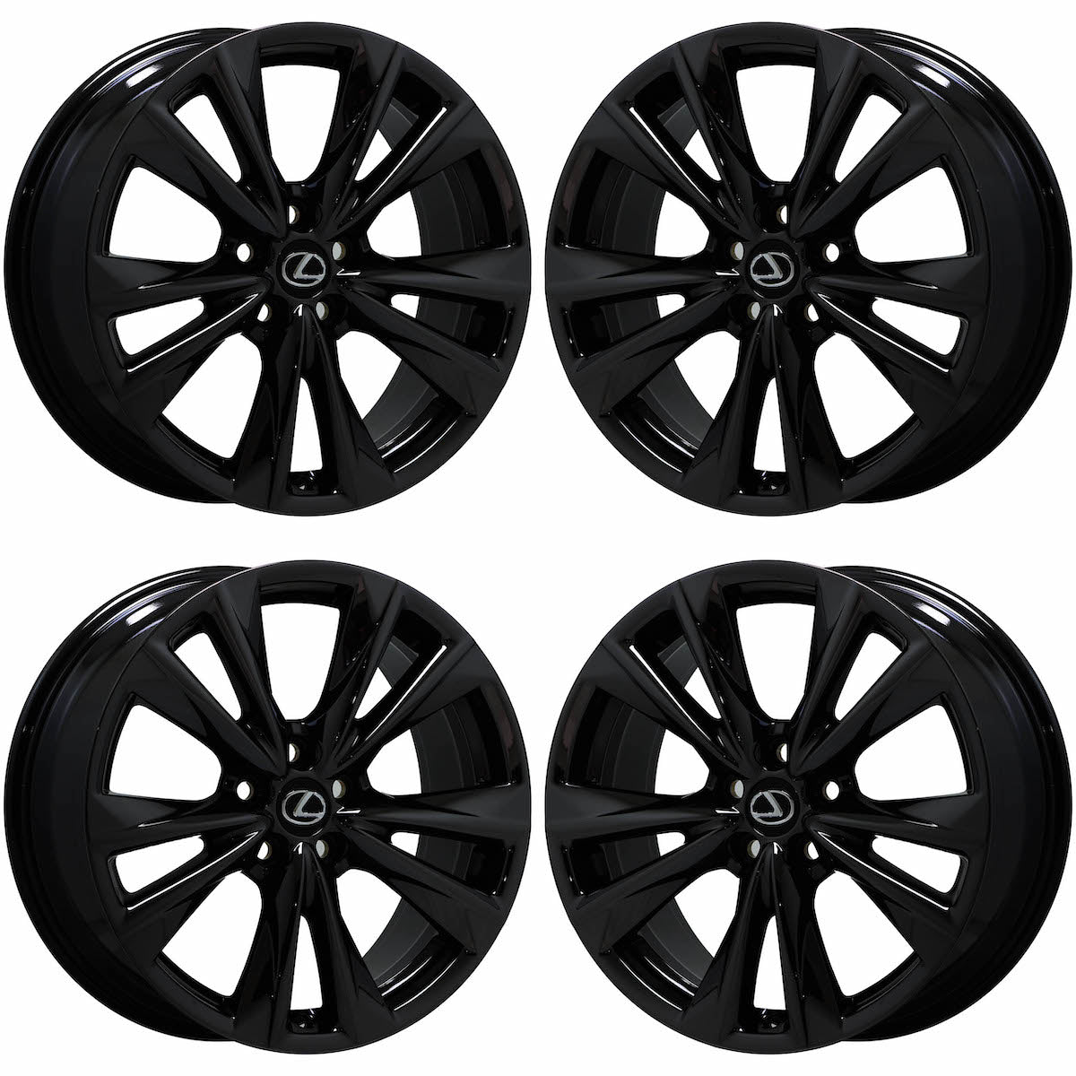19" Lexus ES350 Gloss Black wheels rims Factory OEM set 74377 EXCHANGE