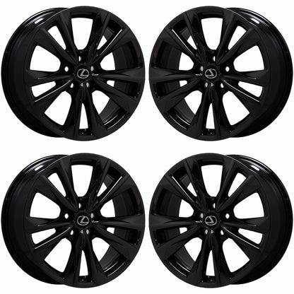 19" Lexus ES350 Gloss Black wheels rims Factory OEM set 74377 EXCHANGE