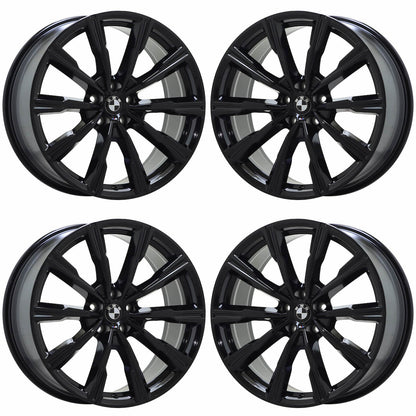 20" BMW X5 X6 Gloss Black wheels rims Factory OEM set 86461 EXCHANGE