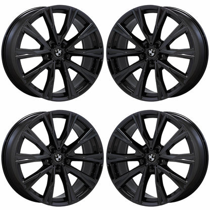 22" BMW X7 Gloss Black wheels rims Factory OEM set 86534 86539 G07 STYLE 758