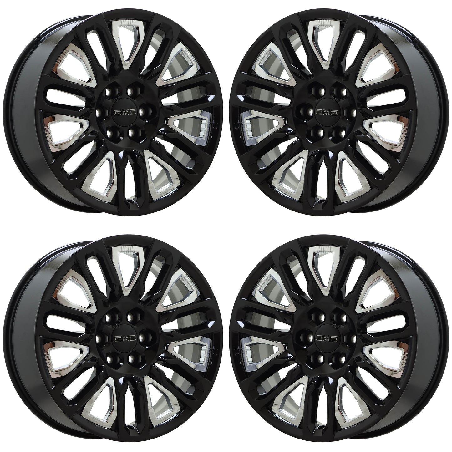 22" GMC Sierra 1500 Gloss Black wheels rims Factory OEM set 95486 EXCHANGE