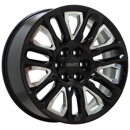 22" GMC Sierra 1500 Gloss Black wheels rims Factory OEM set 95486 EXCHANGE