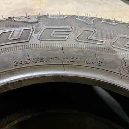 2457517 245/75R17 - 112T Bridgestone Dueler A/T tires set 13/32