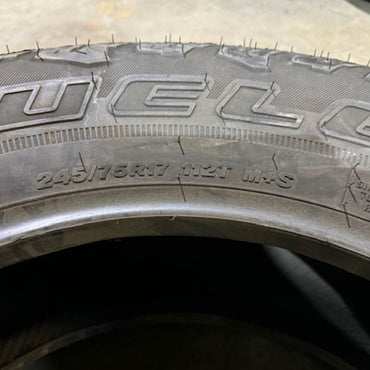2457517 245/75R17 - 112T Bridgestone Dueler A/T tires set 13/32