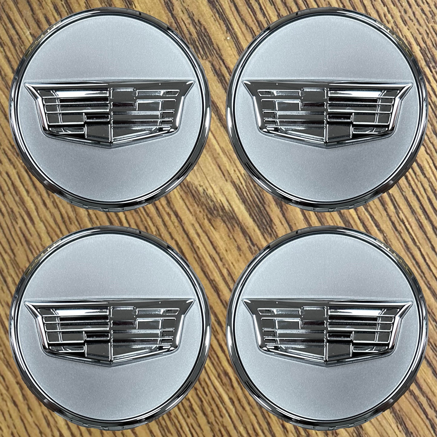 2 5/8" Cadillac Lyriq, XT4 OEM Silver Center Cap #84638166 set