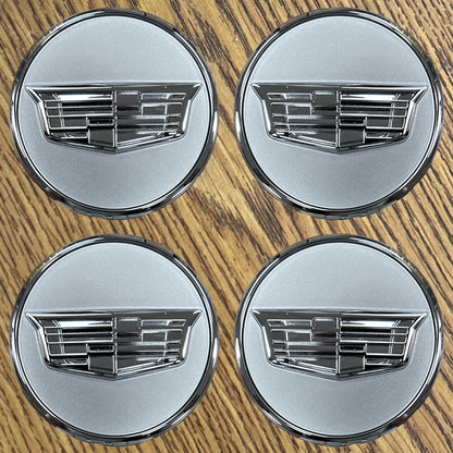 2 5/8" Cadillac Lyriq, XT4 OEM Silver Center Cap #84638166 set