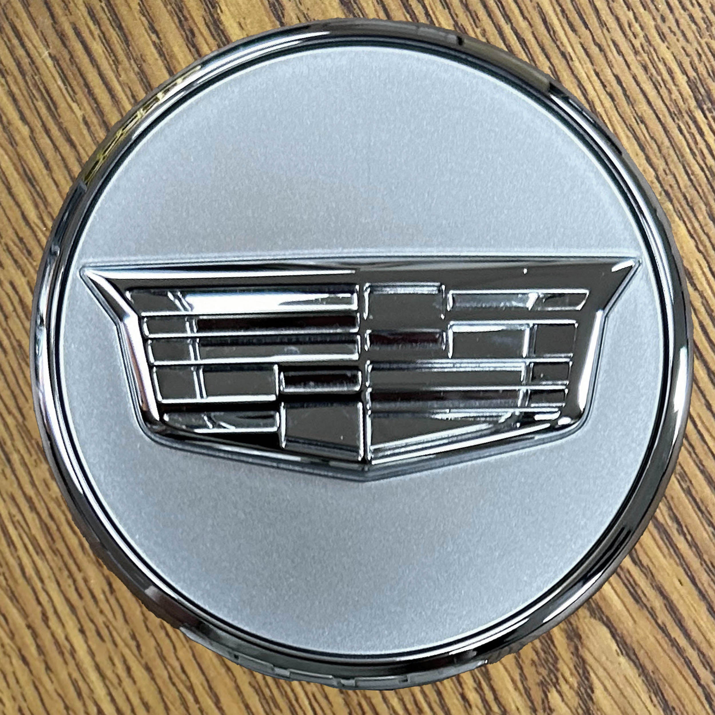 2 5/8" Cadillac Lyriq, XT4 OEM Silver Center Cap #84638166 single