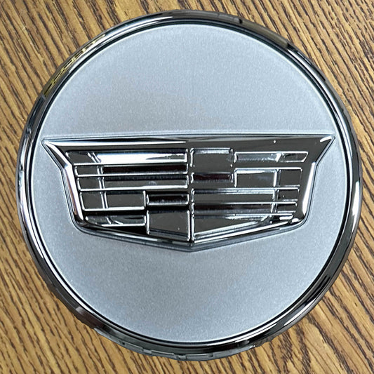 2 5/8" Cadillac Lyriq, XT4 OEM Silver Center Cap #84638166 single