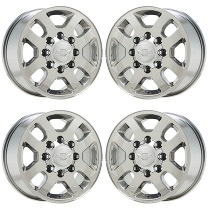 18" Chevrolet Silverado 2500 3500 Bright Chrome wheels OEM set 5502 EXCHANGE