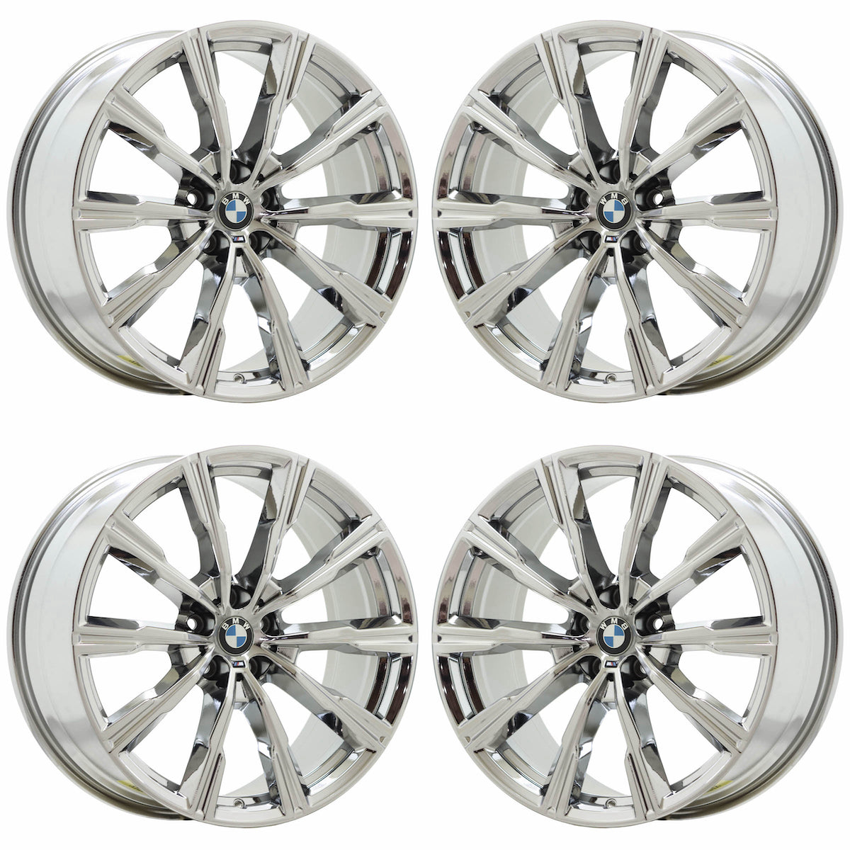 20" BMW X5 X6 Bright Chrome wheels rims Factory OEM set 86461 EXCHANGE