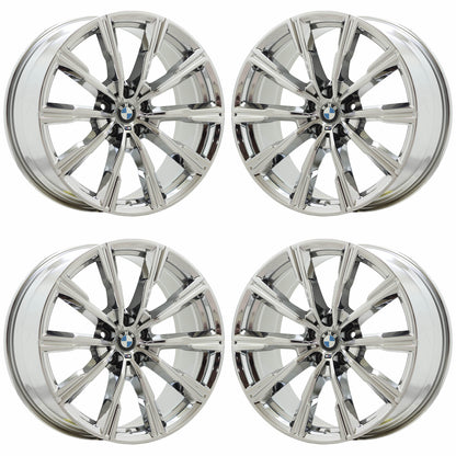 20" BMW X5 X6 Bright Chrome wheels rims Factory OEM set 86461 EXCHANGE