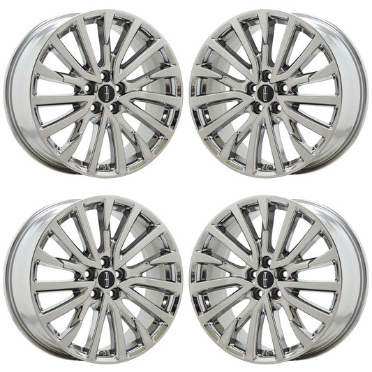 19" Lincoln Continental Bright Chrome wheels rims Factory OEM set 10090