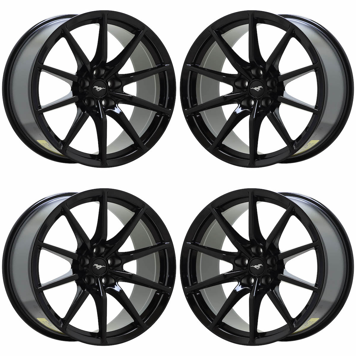 19" Ford Mustang Shelby GT350 Gloss Black wheels OEM set 10053 10054 EXCHANGE