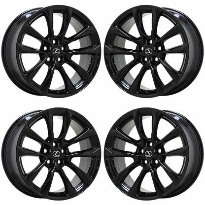 21" Lexus LC500 LC500h Gloss Black wheels rims Factory OEM 74361 74362 EXCHANGE