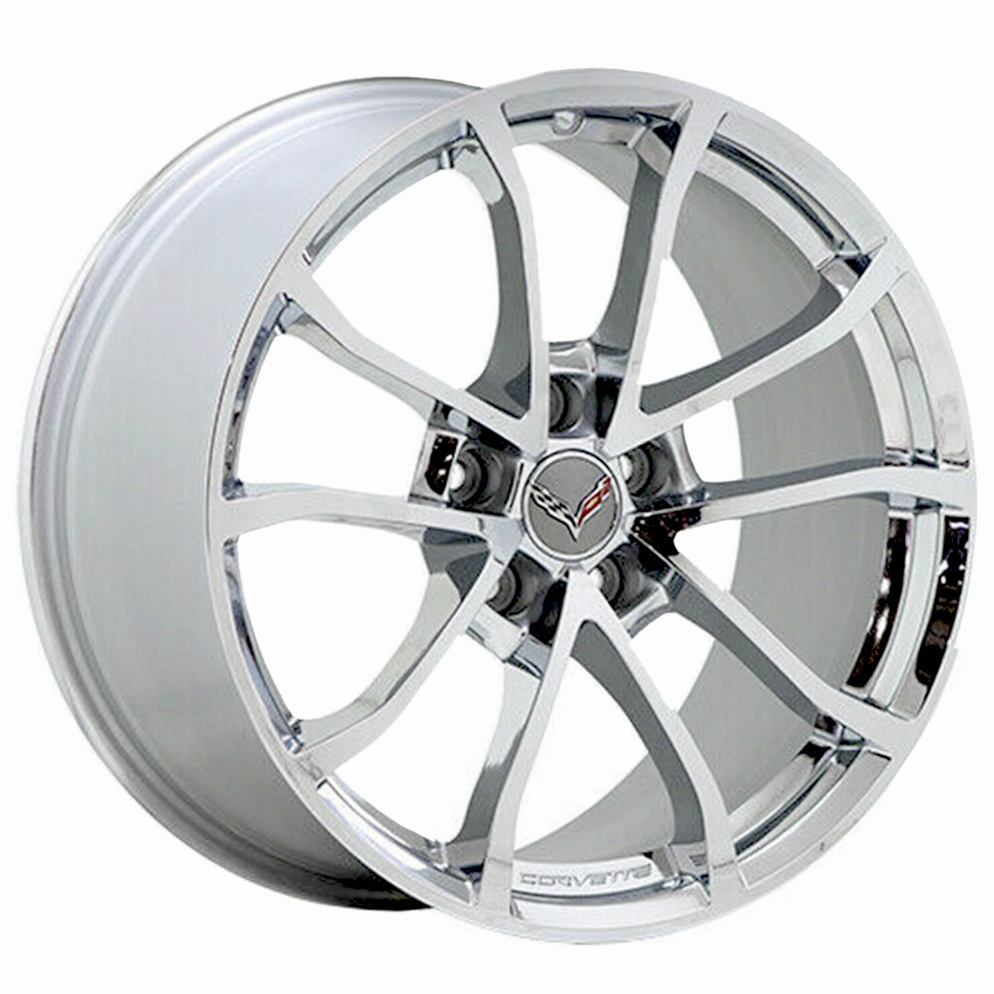 19x10" 20x12" Corvette C6 C7 Bright Chrome wheels rims Factory OEM set 5542 5543