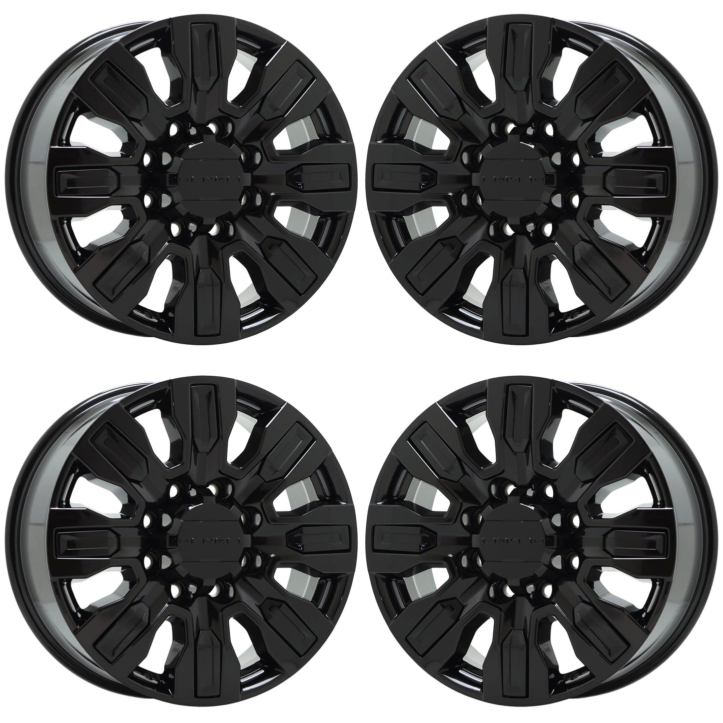 20" GMC Sierra 2500 3500 Gloss Black wheels rims Factory OEM set 84830459