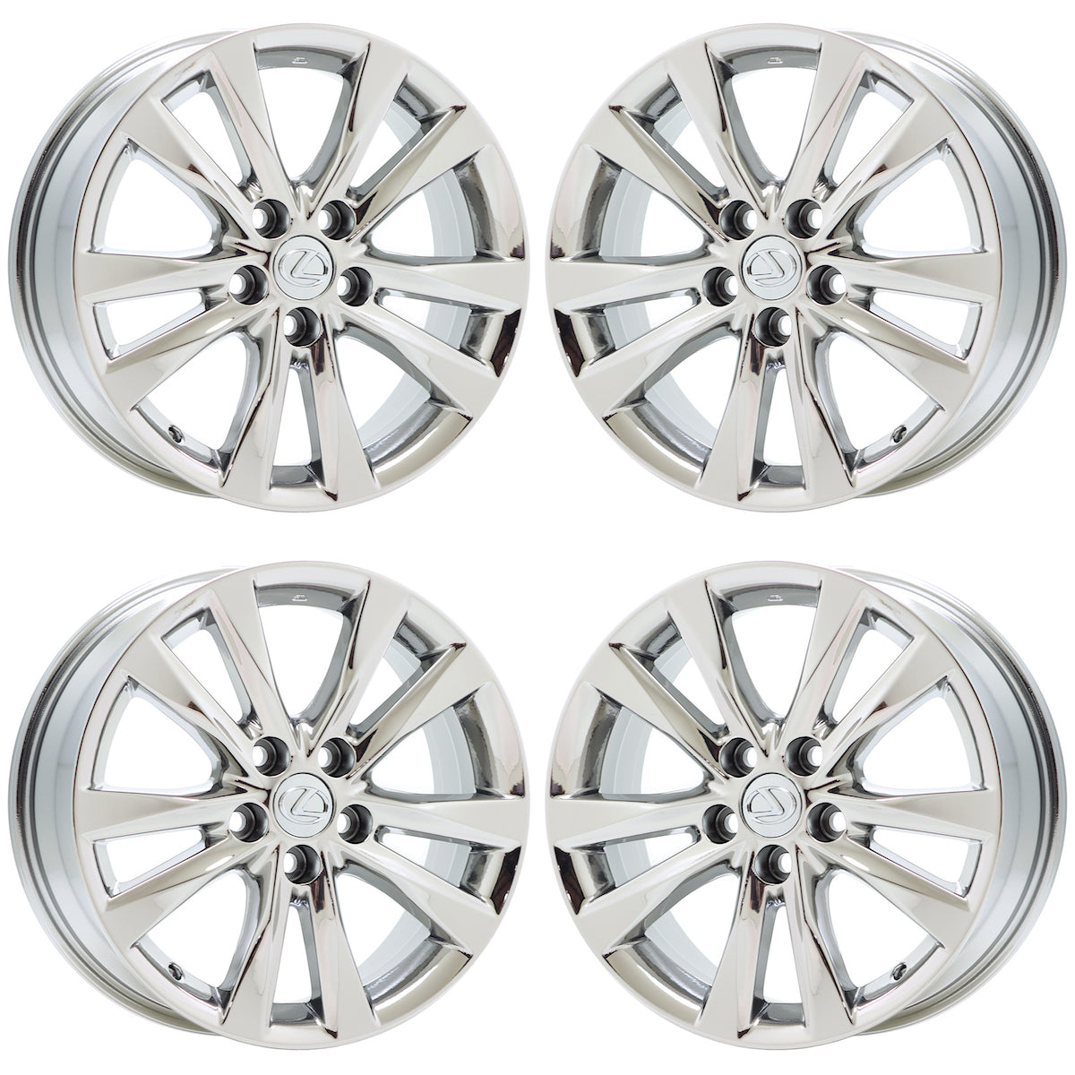 17" Lexus ES350 Bright Chrome wheels rims Factory OEM set 74225 EXCHANGE