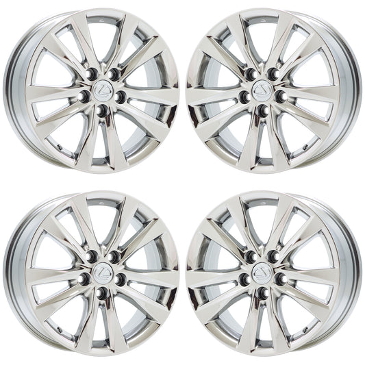 17" Lexus ES350 Bright Chrome wheels rims Factory OEM set 74225 EXCHANGE