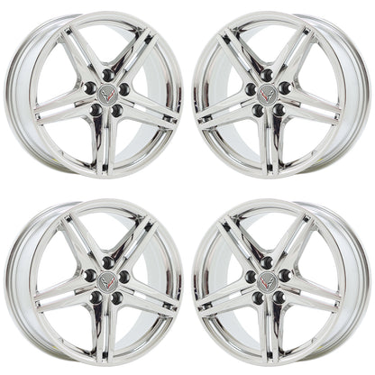 19x8.5" 20x11" Corvette C8 Bright Chrome wheels Factory OEM 8126 8127