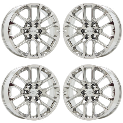 22" Chevrolet Silverado Tahoe Bright Chrome wheels Factory set 14079 EXCHANGE