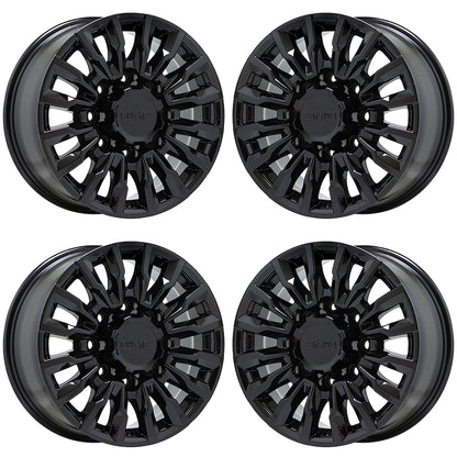 18" GMC Sierra 2500 3500 Gloss Black wheels rims OEM 14031 EXCHANGE