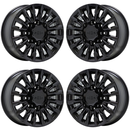 18" Chevrolet Silverado 2500 3500 Gloss Black wheels rims OEM 14031 EXCHANGE