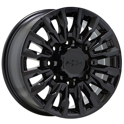 18" Chevrolet Silverado 2500 3500 Gloss Black wheels rims OEM 14031 EXCHANGE