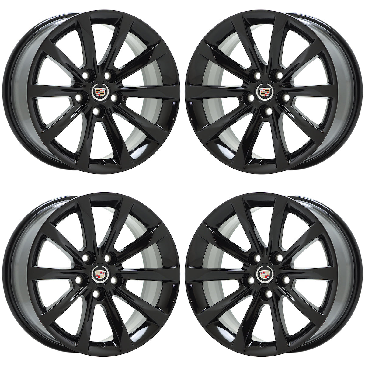 18" Cadillac CTS Gloss Black wheels rims Factory OEM set 4749 EXCHANGE