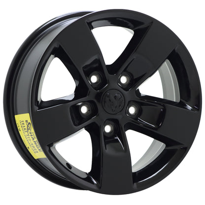 17" Dodge Ram 1500 Gloss Black wheels rims Factory OEM set 2448