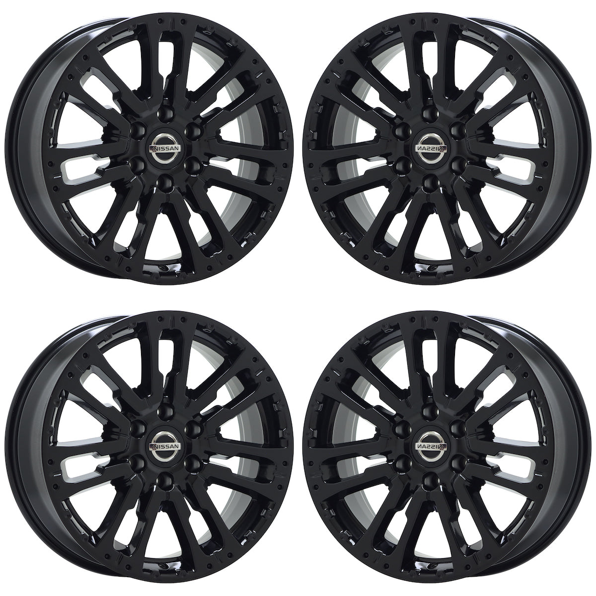 20" Nissan Titan Gloss Black wheels rims Factory OEM set 62754