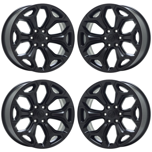 22" Dodge Ram 1500 Truck Satin Black wheels rims Factory OEM 2019-2024 set 2685