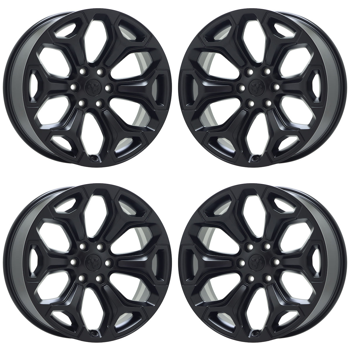 22" Dodge Ram 1500 Truck Satin Black wheels rims Factory OEM 2019-2024 set 2685