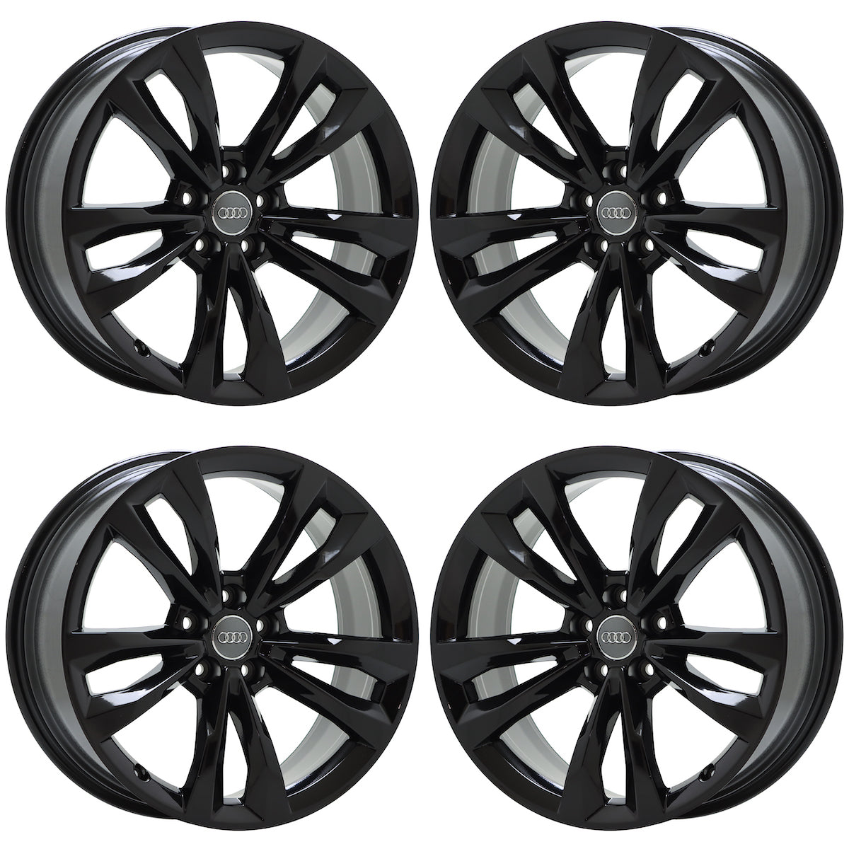 19" Audi Q7 Gloss Black wheels rims Factory OEM set 59011