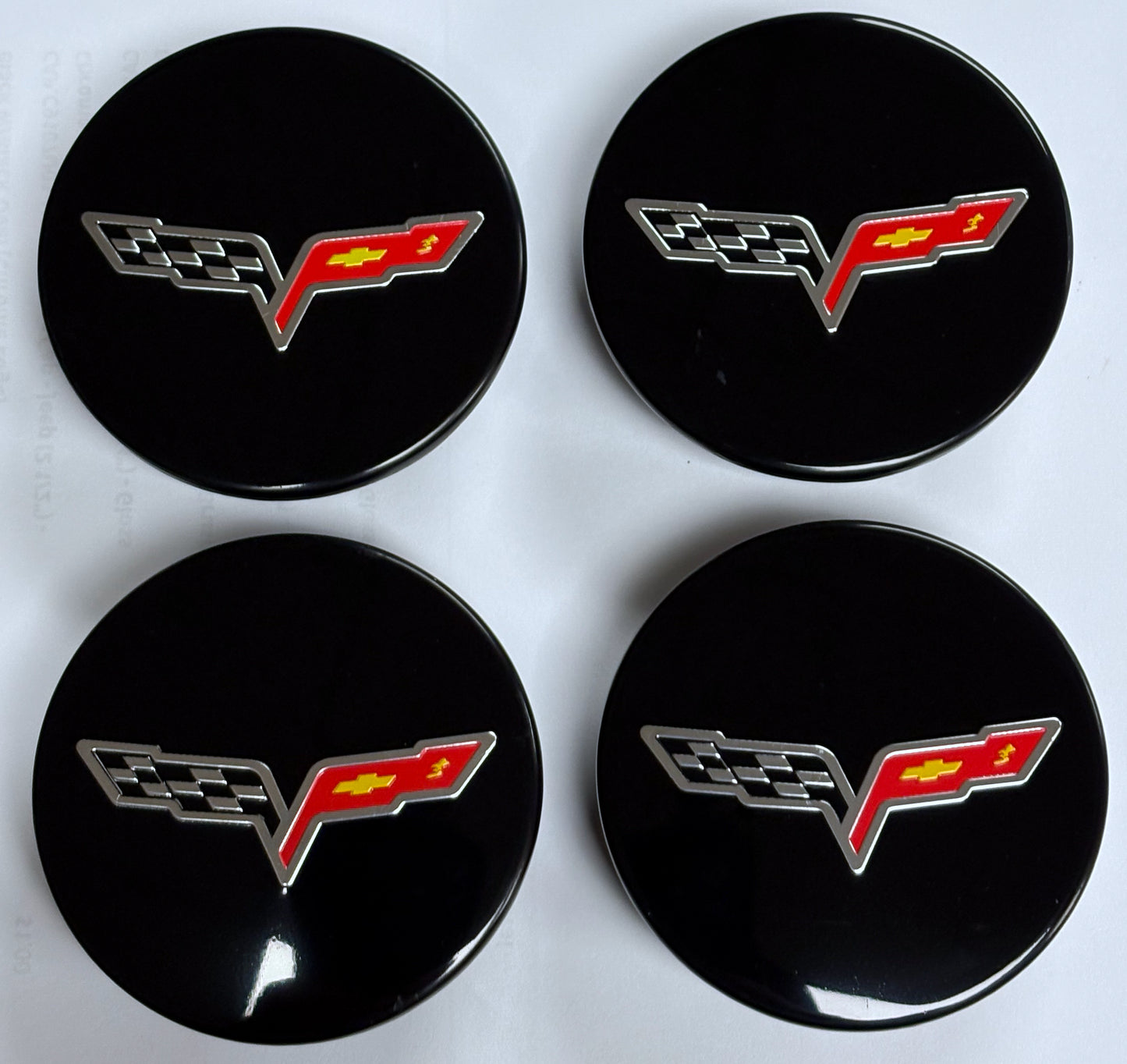 2 5/8" Chevrolet Corvette Gloss Black Center Cap #9598732 set