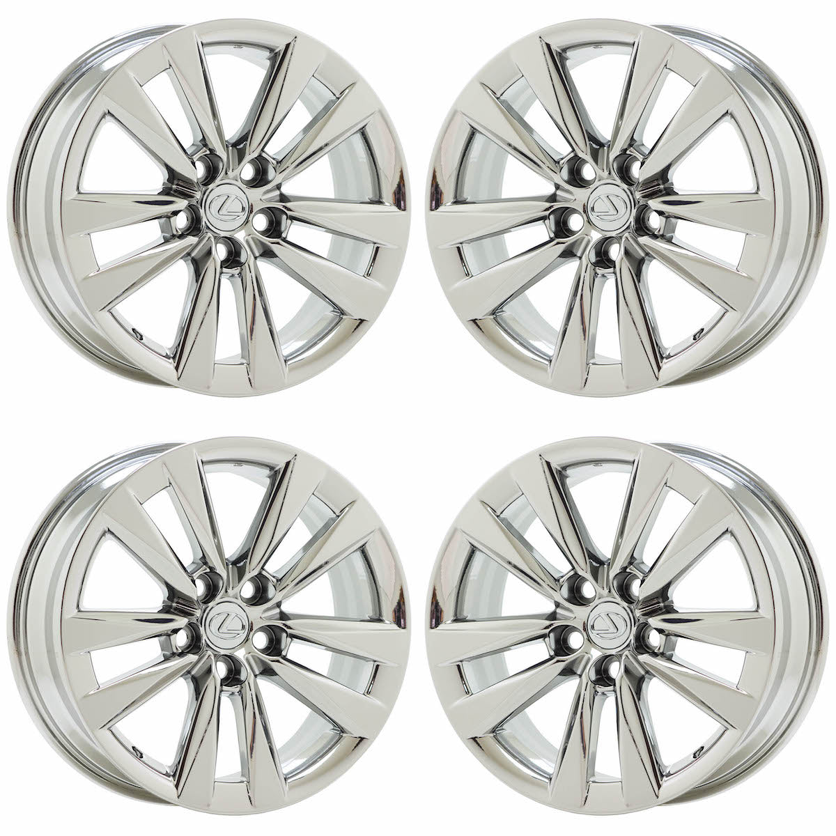 18" Lexus LS LS460 Bright Chrome wheels rims Factory OEM set 4 74283 EXCHANGE