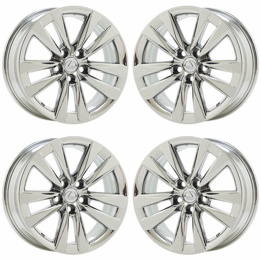 18" Lexus LS LS460 Bright Chrome wheels rims Factory OEM set 4 74283 EXCHANGE