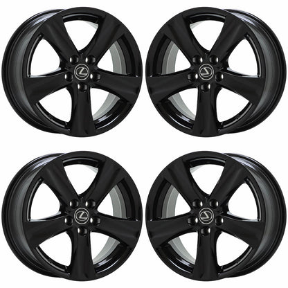 18x8" 18x8.5" Lexus IS250 IS350 Gloss Black wheels rims OEM 74238 74239 EXCHANGE