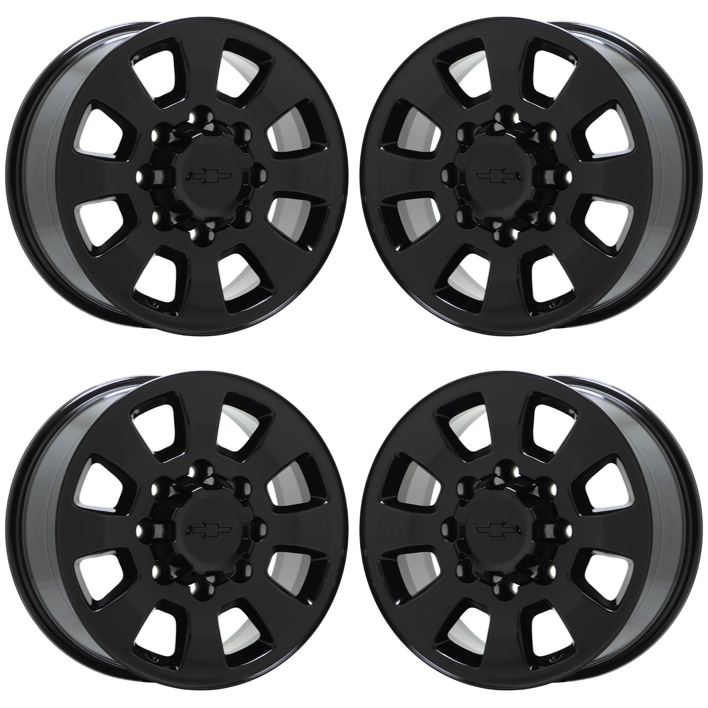 18" Chevrolet Silverado 2500 3500 Gloss Black wheels rims OEM set 5501