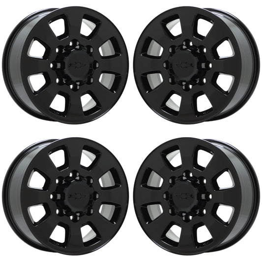 18" Chevrolet Silverado 2500 3500 Gloss Black wheels rims OEM set 5501
