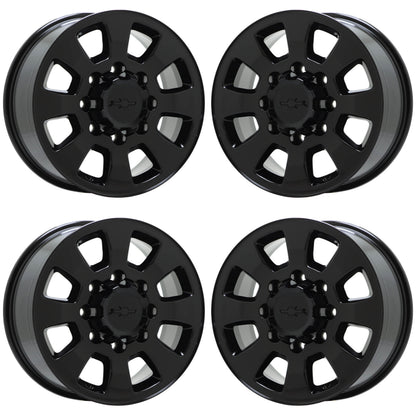 18" Chevrolet Silverado 2500 3500 Gloss Black wheels rims OEM set 5501 EXCHANGE