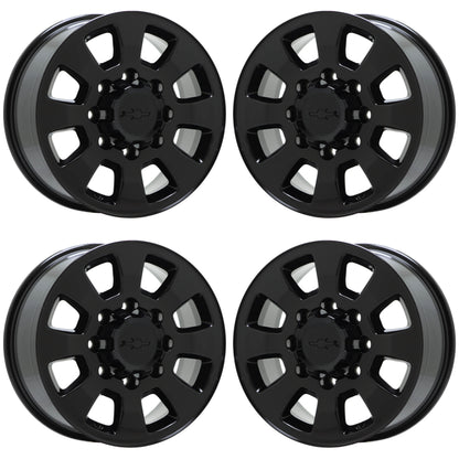 18" Chevrolet Silverado 2500 3500 Gloss Black wheels rims OEM set 5501