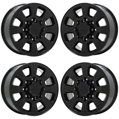 18" GMC Sierra 2500 3500 Gloss Black wheels rims OEM set 5501 EXCHANGE