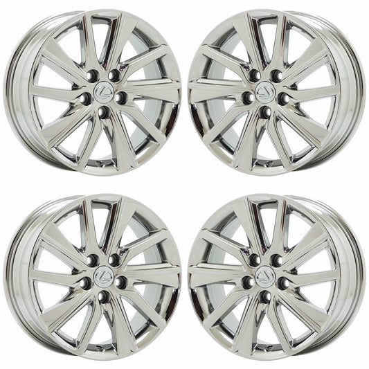 17" Lexus ES300 ES350 Bright Chrome wheels rims Factory OEM set 4 74333 EXCHANGE