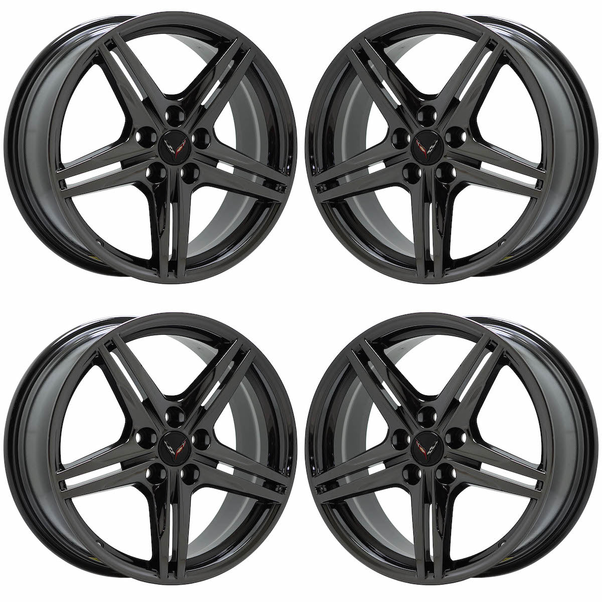 19x8.5" 20x11" Corvette C8 Black Chrome wheels rims Factory OEM 8126 8127