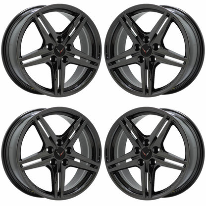 19x8.5" 20x11" Corvette C8 Black Chrome wheels rims Factory OEM 8126 8127