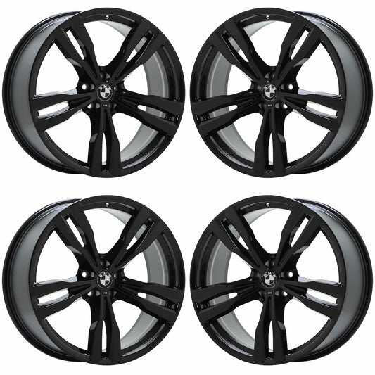 21" BMW X7 Gloss Black wheels rims Factory OEM set 86531 EXCHANGE