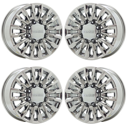 18" GMC Sierra 2500 3500 Bright Chrome wheels rims OEM set 14031 EXCHANGE