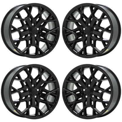 21" Jeep Grand Cherokee Gloss Black wheels rims Factory OEM set 9291 EXCHANGE