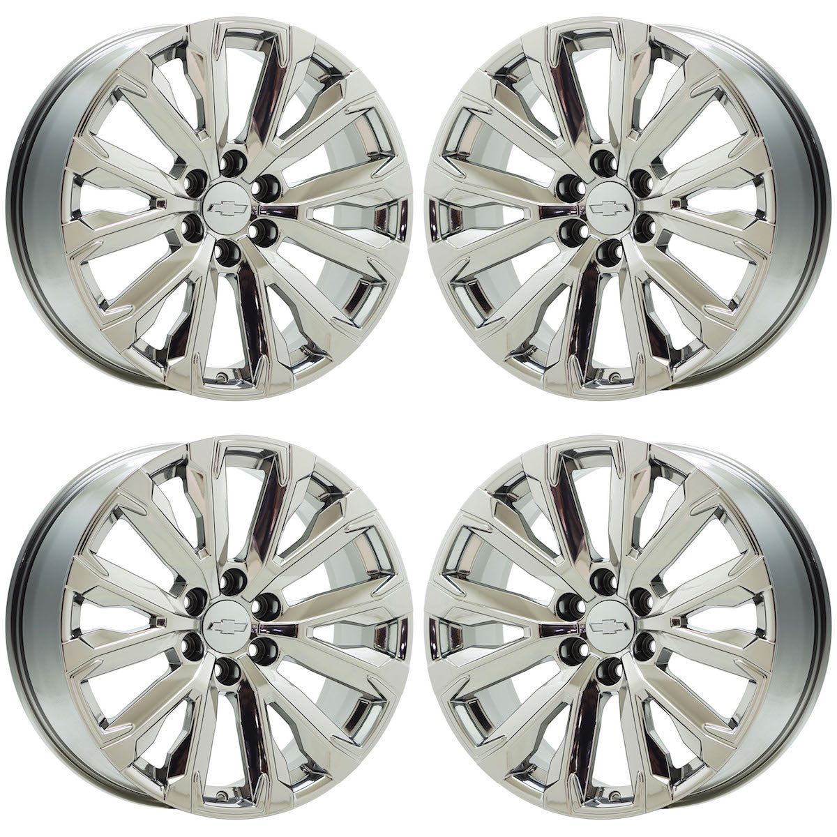 22" Chevrolet Silverado Tahoe Bright Chrome wheels OEM set GV095 EXCHANGE